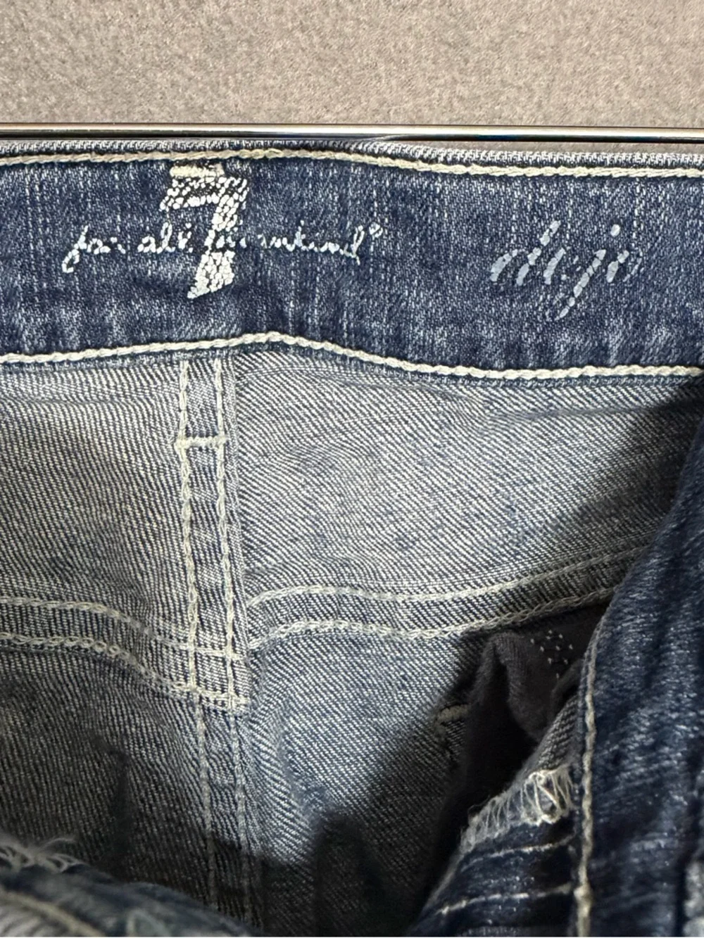 7 For All Mankind Dojo Y2K Blue Flare Tailorless Jeans 28